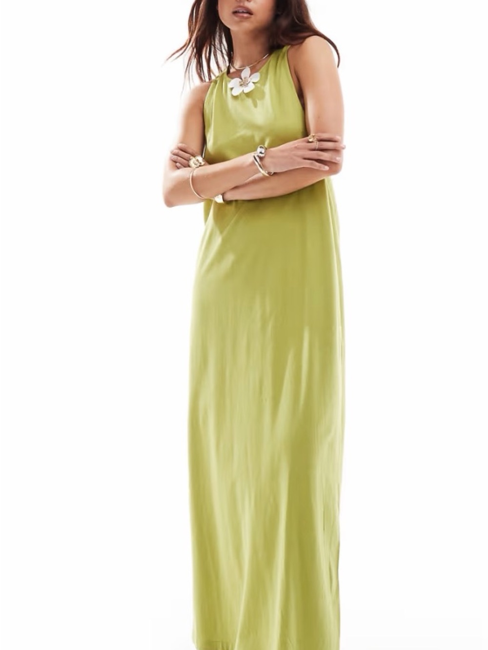 ASOS Green Sleeveless Maxi Dress